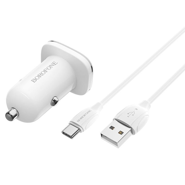 Зарядний пристрій BOROFONE BZ12A USB + cable USB to USB-C 1.0m White (BZ12A/TCW) зображення 6