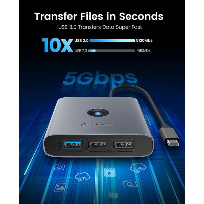 Концентратор Orico USB-C to 5-in-1 Docking Station 5Gbps (CA914227) зображення 2