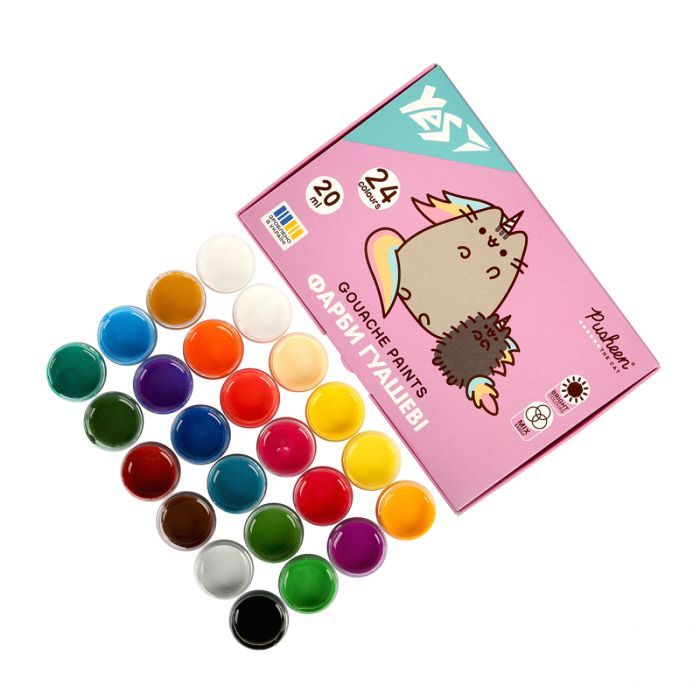Гуашевые краски Yes Pusheen 16 кольорів по 20 мл (230403) изображение 4