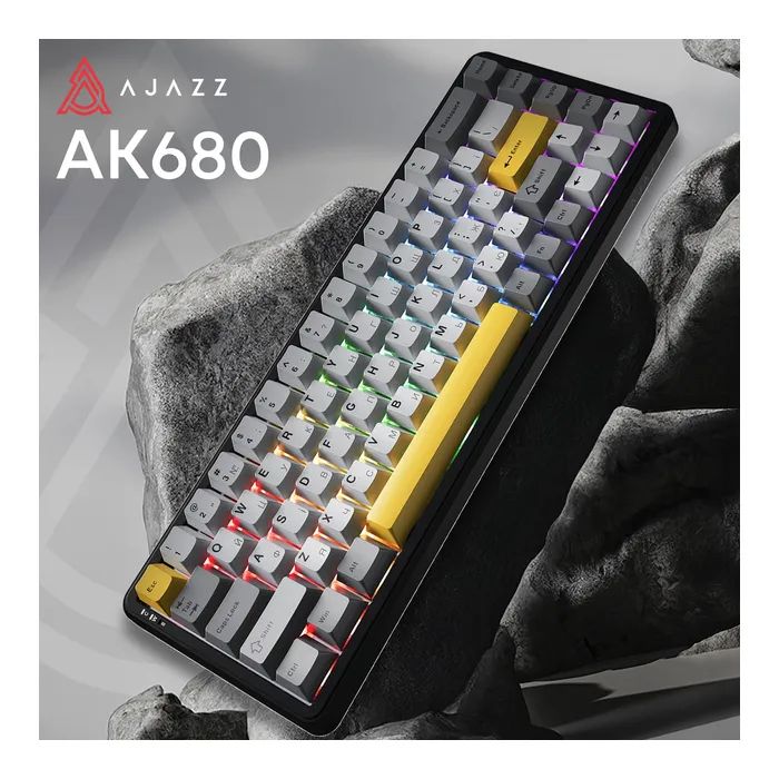 Клавиатура Ajazz AK680 MAX (8+8K) Magnetic Switch RGB Wireless/Bluetooth/USB Black (AK680-M-BGY-A) изображение 3 Клавиатура Ajazz AK680 MAX (8+8K) Magnetic Switch RGB Wireless/Bluetooth/USB Black (AK680-M-BGY-A) изображение 3