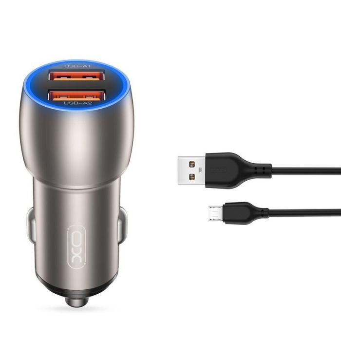 Зарядное устройство XO 2xUSB QC3.0 36W + cable USB to Micro 5P black (СC52-M-BK)