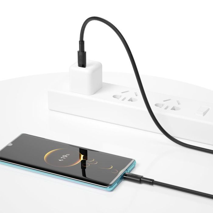 Дата кабель USB-C to USB-C 1.0m 100W braided black XO (NBQ199_С_Black) изображение 2