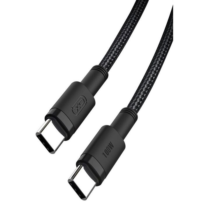 Дата кабель USB-C to USB-C 1.0m 100W braided black XO (NBQ199_С_Black) изображение 4
