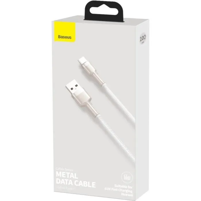 Дата кабель USB to USB-C 1.0m 6A 66W white Baseus (CAKF000102) изображение 3