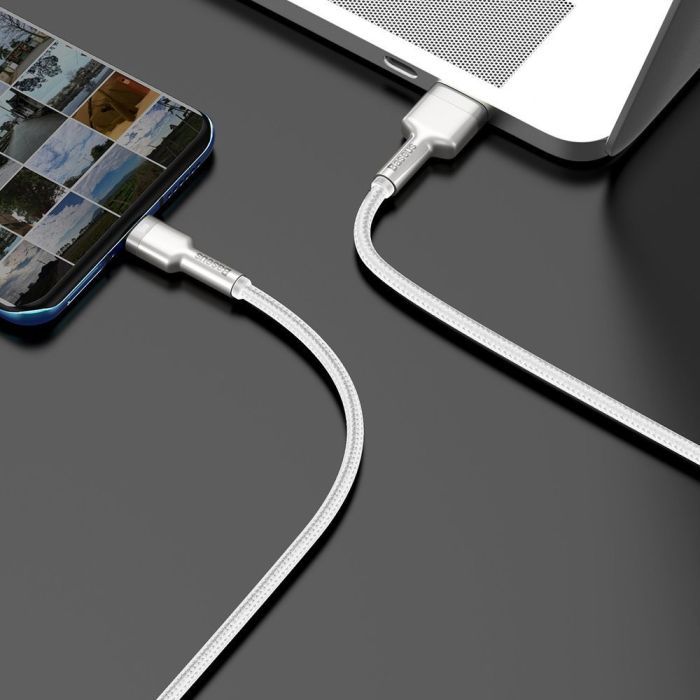 Дата кабель USB-C to USB-C 2.0m 66W metal Baseus (CAKF000201) зображення 5