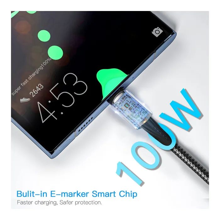 Дата кабель USB-C to USB-C 1.0m 100W black Essager (EXCTT1-CG01) изображение 5