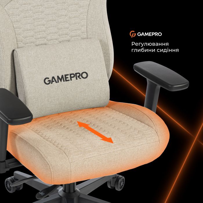 Крісло ігрове GamePro GC760DG Fabric Dark Gray (GC760DG) зображення 11