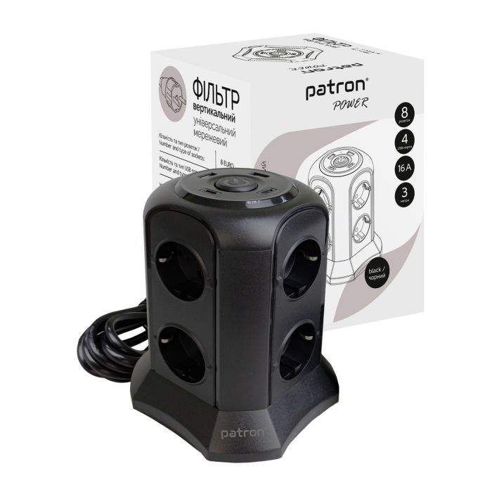 Сетевой фильтр питания Patron SP-1683-USBT (EXT-PN-SP-1683-USBT) изображение 3 Сетевой фильтр питания Patron SP-1683-USBT (EXT-PN-SP-1683-USBT) изображение 3