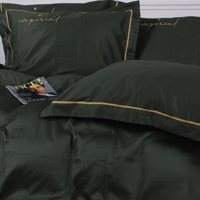 Постельное белье MirSon Сатин Imperial Satin Emerald 175х210 двуспальный (2200008576240) изображение 5