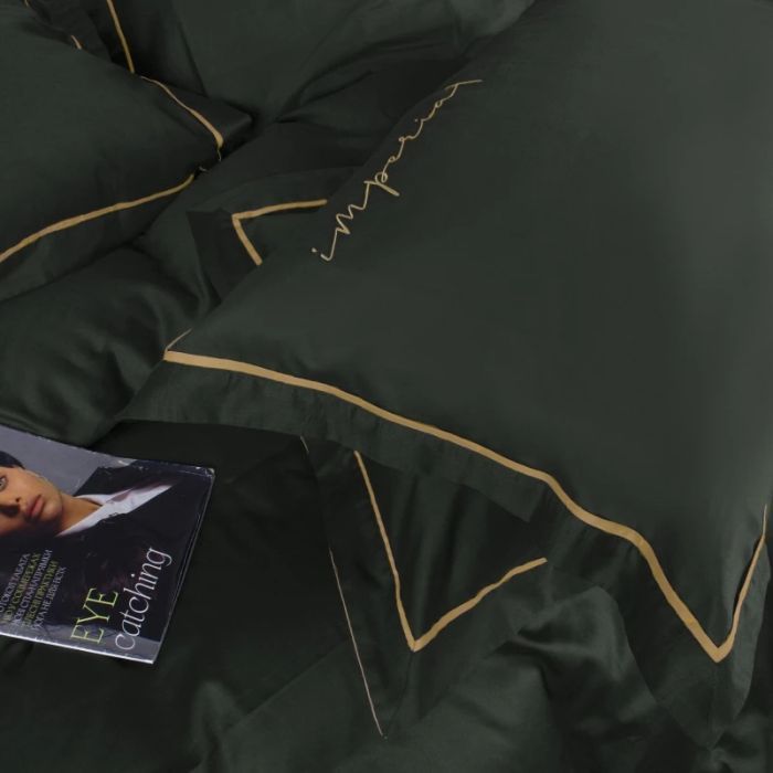 Постельное белье MirSon Сатин Imperial Satin Emerald 175х210 двуспальный (2200008576240) изображение 7