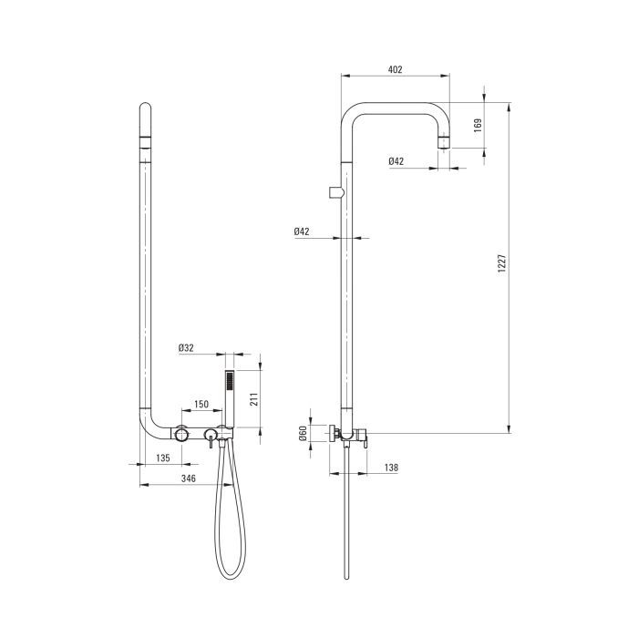 Душовий гарнітур Deante Silia зі змішувачем для душу (NQS_D4XM) зображення 6