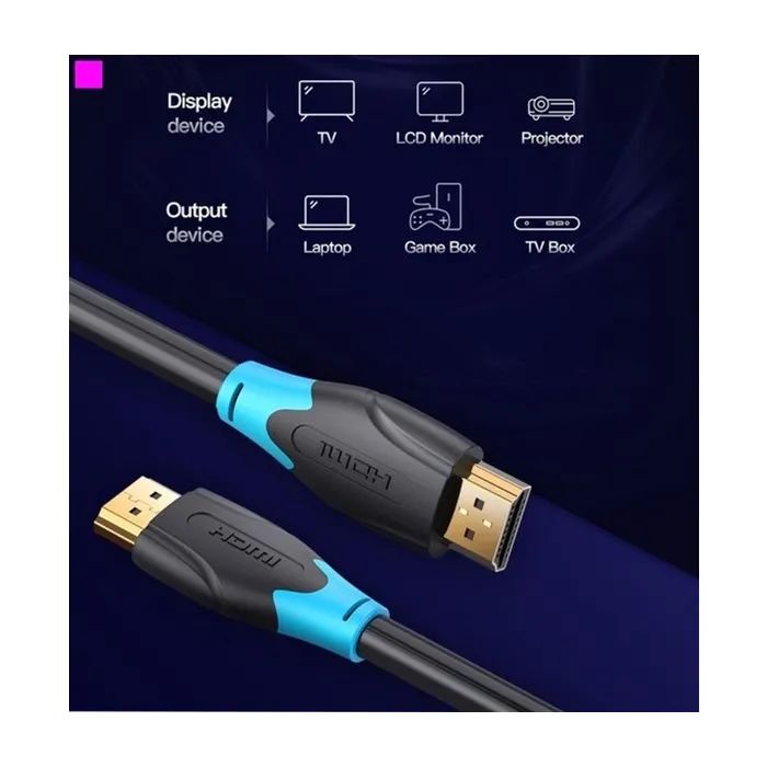 Кабель мультимедийный HDMI M to HDMI M 1.5m black Vention (AACBG) изображение 5