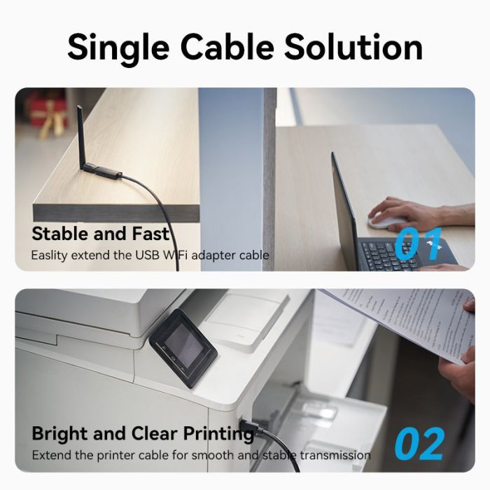 Дата кабель USB 2.0 AM/AF 5.0m Active black Vention (CBKBJ) зображення 6