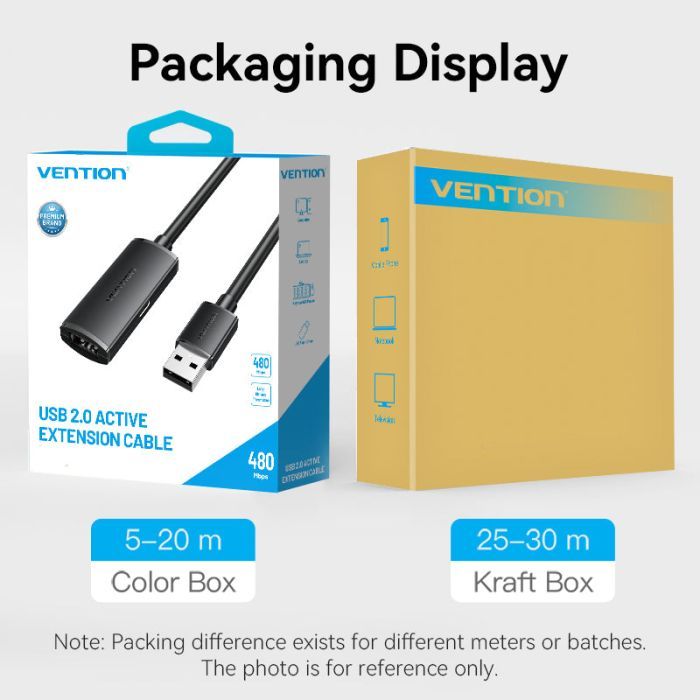 Дата кабель USB 2.0 AM/AF 5.0m Active black Vention (CBKBJ) зображення 7