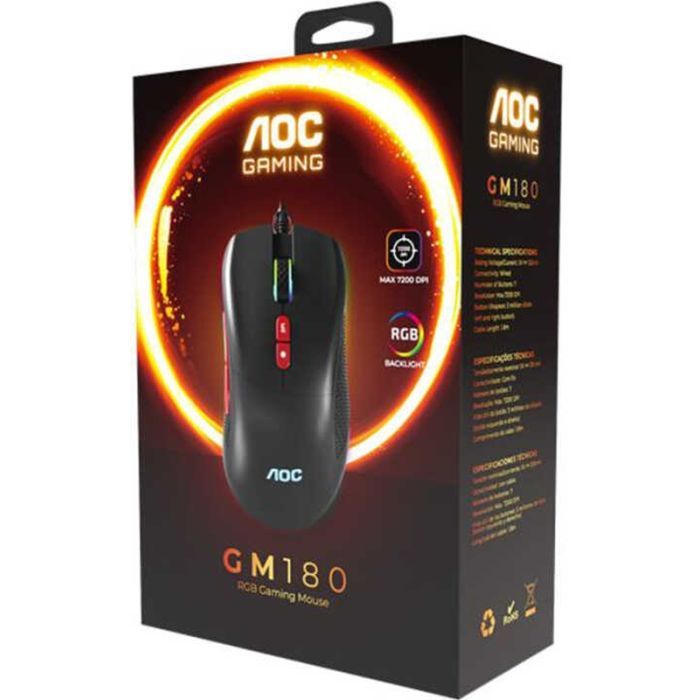 Мишка AOC GM180B LED USB Black (GM180B/LA) зображення 2
