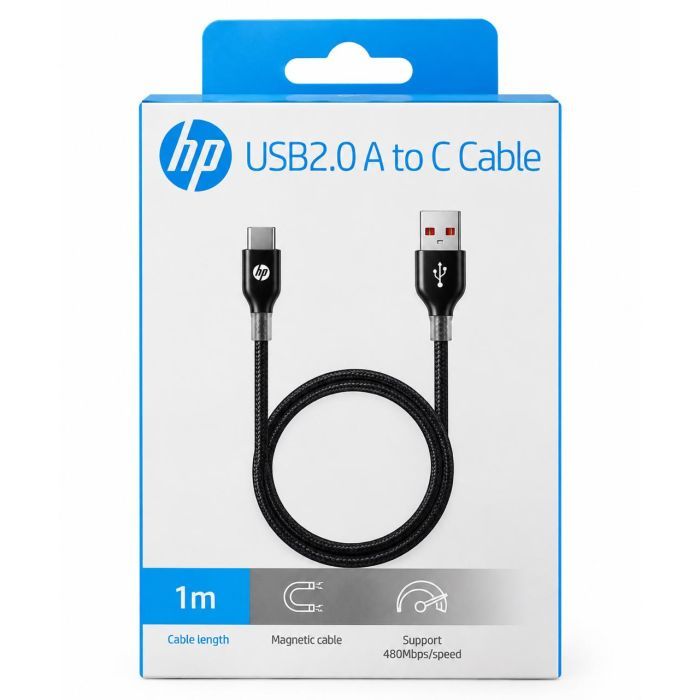 Дата кабель USB 2.0 AM to USB-C 1.0m 3A black HP (HP_DHC-TC111BM-1M) зображення 3