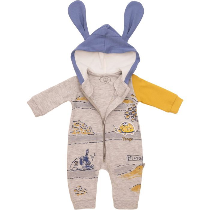 Человечек детский Tongs на молнии с капюшоном (4061-68B-gray) изображение 2