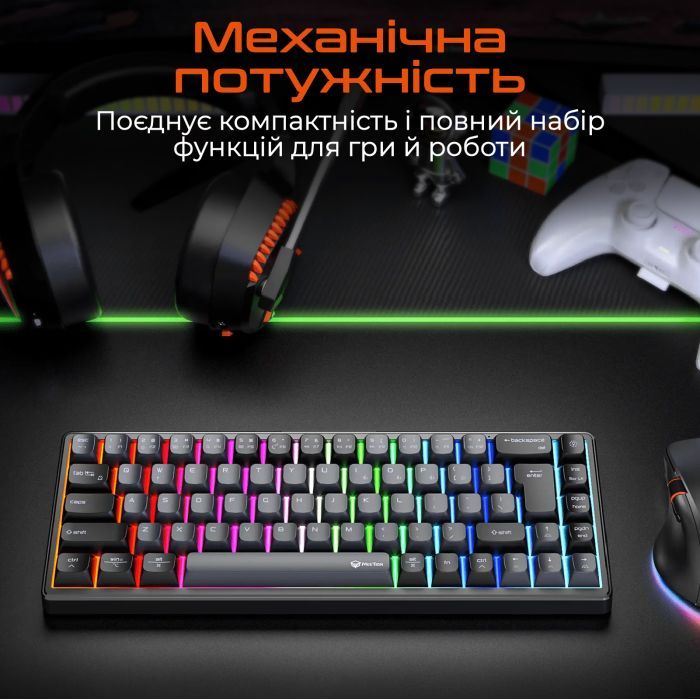 Клавиатура Meetion MK12 Bluetooth/USB Type-C Black (MT-MK12-A-RUA) изображение 4