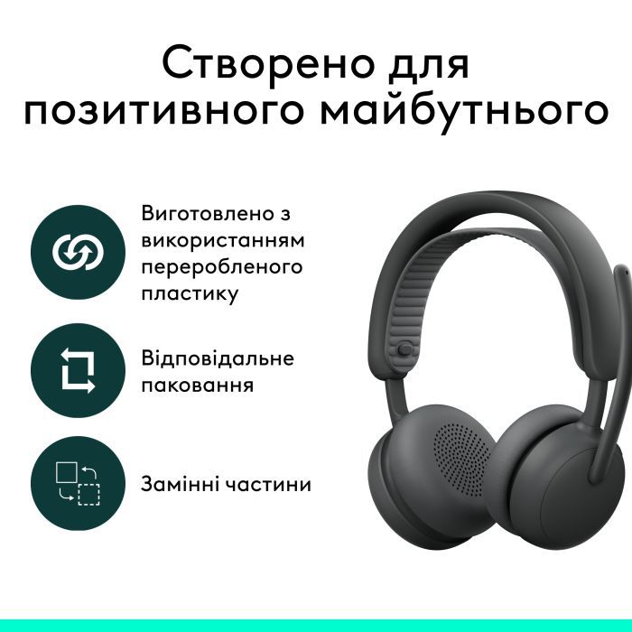 Наушники Logitech Zone Wireless 2 ES Busines Graphite (981-001498) изображение 10