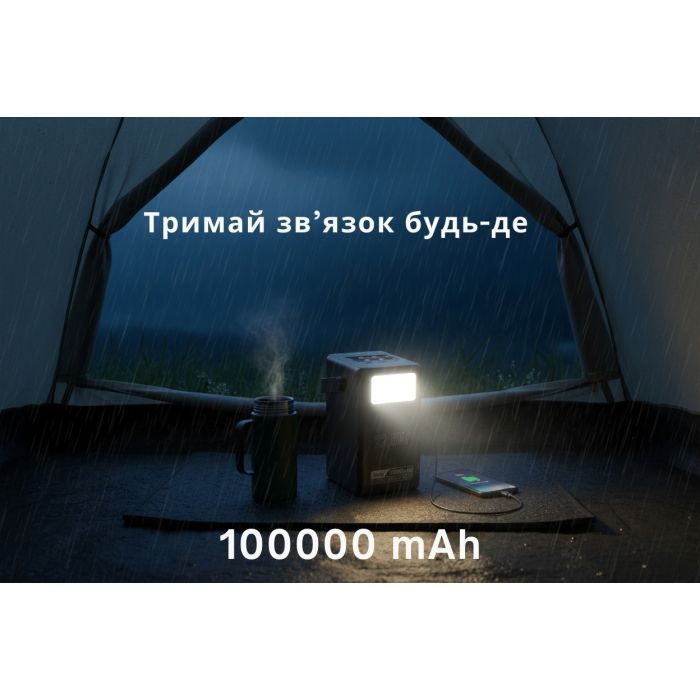 Батарея універсальна HOCO 100000mAh Endure 22.5W PD, QC, LED Lamp, Black (DB03 / 714721) зображення 7