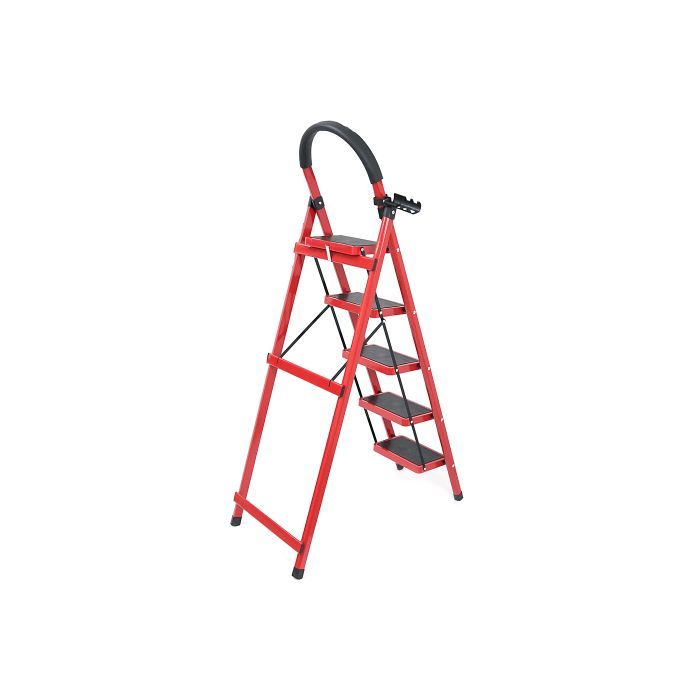 Драбина Voltronic 125см, до 150кг, 5 сходинок з гумовими килимками, металева (YT43354) зображення 2