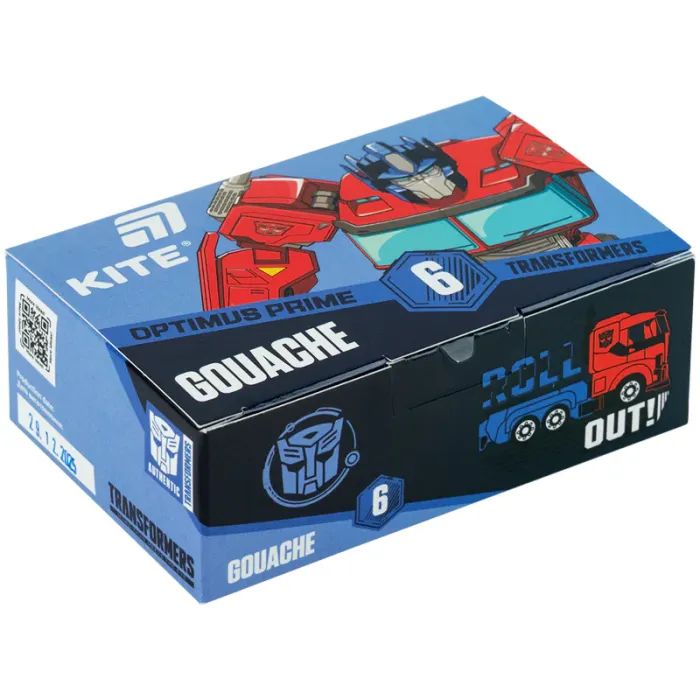 Гуашевые краски Kite Transformers, 6 кольорів 20 мл (TF26-062)