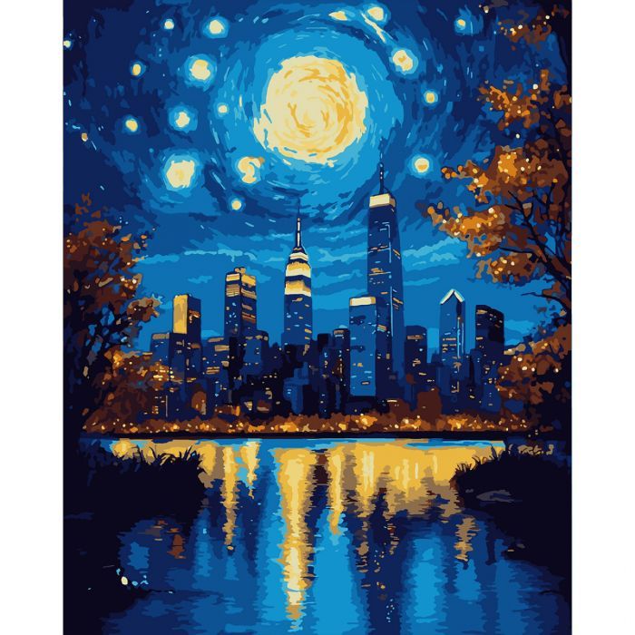 Картина по номерам Santi Чарівне місто 40х50 см LED підсвіт (956651)