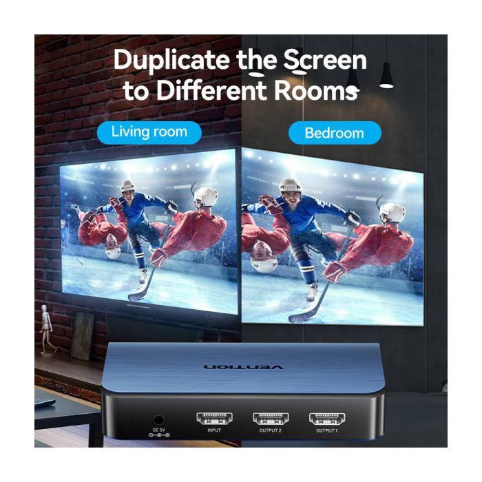 Спліттер Vention HDMI 2.0 UHD 4K 60Hz 3D, HDCP 1in x 2out ports (AKEL0-EU) зображення 6