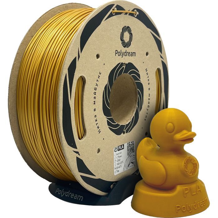 Пластик для 3D-принтера Polydream PLA 1,75mm 0,6 кг Gold (2100000019793)