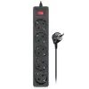 Сетевой фильтр питания REAL-EL RS-Protect 505, 1.8m, black (EL122300044)
