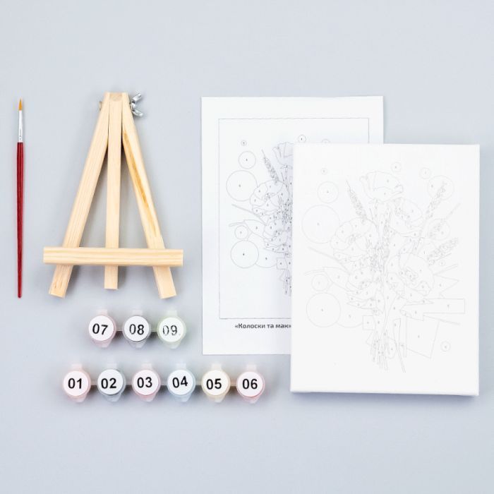 Картина по номерам Rosa Колоски і маки, 15х20см, з мольбертом (4823098548638) изображение 4