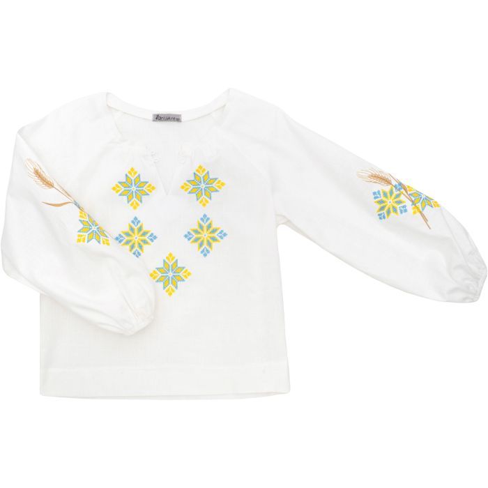 Рубашка детская Brilliant с вишивкой Flower (24110-122G-cream)