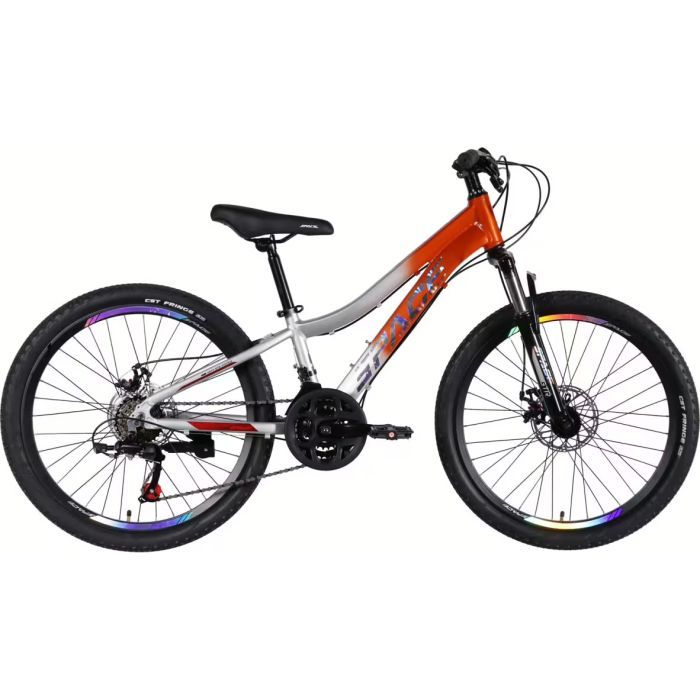 Велосипед Space 24" LYRA DD FR рама-11" AL 2026 помаранчево-сріблястий (OPS-SP-24-080)
