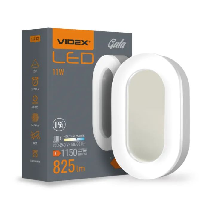 Светильник Videx LED світильник ART IP65 овальний VIDEX VLE-BHFO-115 11W 5000K 220V (VLE-BHFO-115)