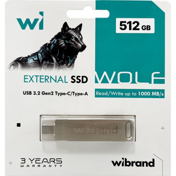 Накопитель SSD USB 3.2 512GB Wolf Wibrand (WIEXSSD/WO512GB) изображение 5