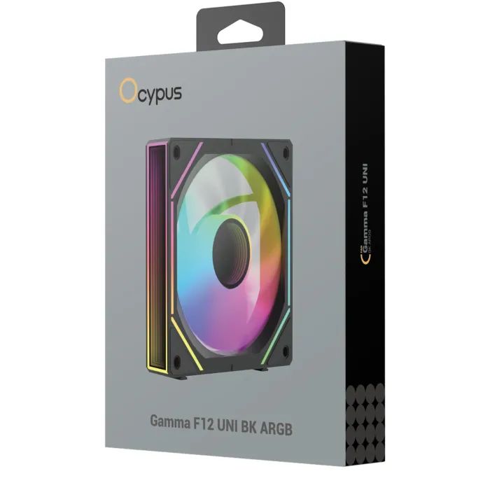 Кулер до корпусу OCYPUS GAMMA F12 UNI ARGB чорний (GAMMA-F12-BK1AM01U-GL) зображення 8