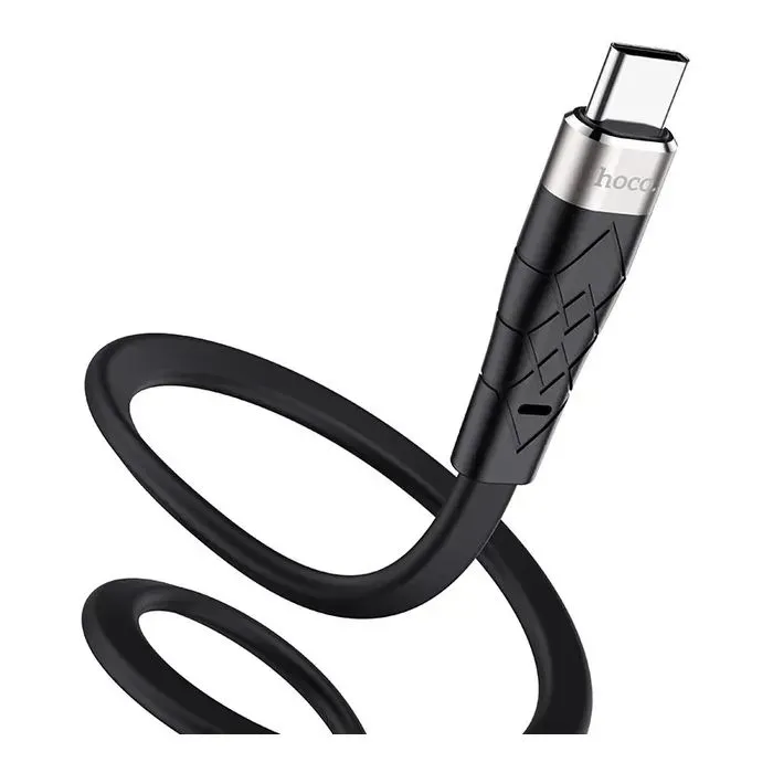 Дата кабель USB 2.0 AM to USB-C 1.0m 3A silicone X53 black HOCO (6931474738097) изображение 2