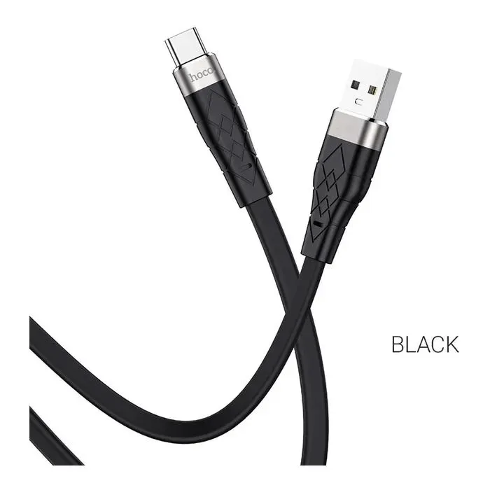 Дата кабель USB 2.0 AM to USB-C 1.0m 3A silicone X53 black HOCO (6931474738097) изображение 3