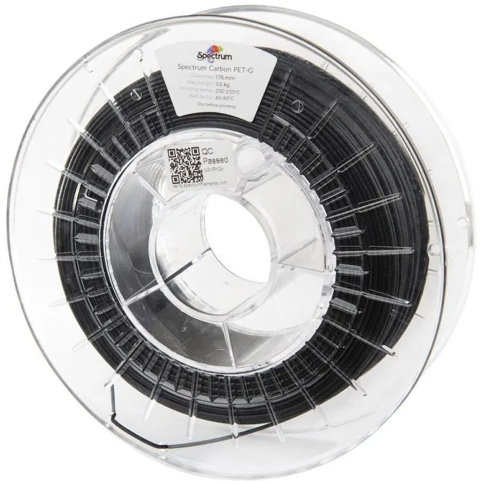 Пластик для 3D-принтера Spectrum PET-G Carbon 1.75mm 0.5kg Black (80467)