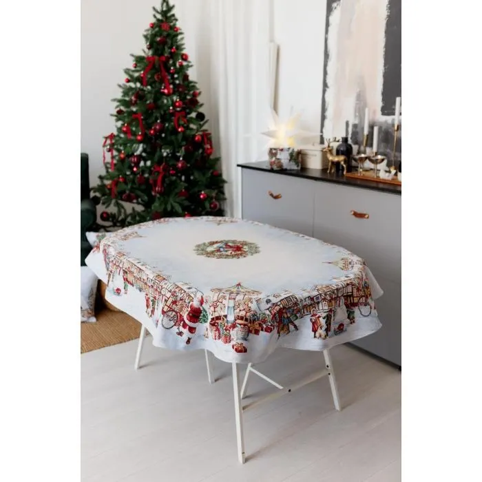 Скатертина Прованс гобеленова Carousel овальна 135х180 см (041793)