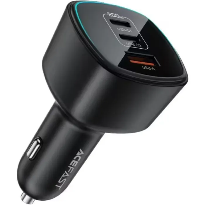 Зарядное устройство Acefast 2xUSB-C + 1xUSB 200W car adapter (6974316285953)