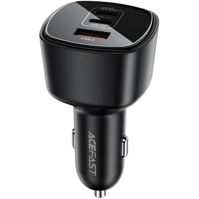 Зарядний пристрій Acefast 2xUSB-C + 1xUSB 200W car adapter (6974316285953) зображення 2