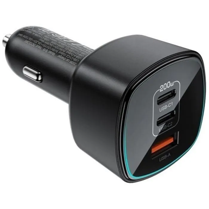 Зарядний пристрій Acefast 2xUSB-C + 1xUSB 200W car adapter (6974316285953) зображення 4