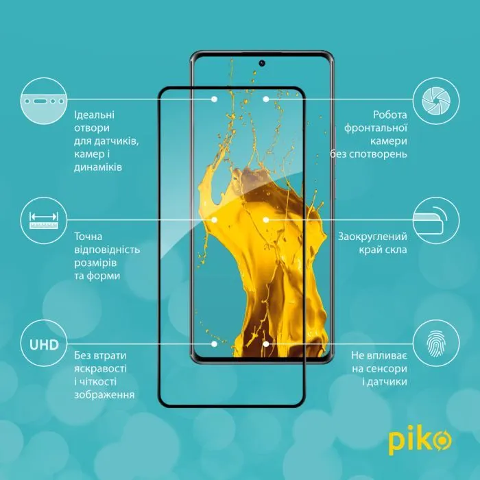 Скло захисне Piko Full Glue Xiaomi Redmi Note 14 Pro 5G Black (1283126623660) зображення 3
