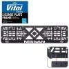 Рамка номерного знака Vitol з рельєфним написом NISSAN (RN-VCH-15650-SR-NS)