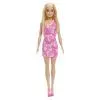 Лялька Barbie Супер стиль у рожевій сукні з принтом (блондинка) (JLG03)