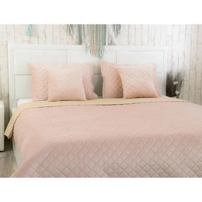 Покривало Руно Apricot ромб велюр 180х220 (340.55_Apricot ромб) зображення 4
