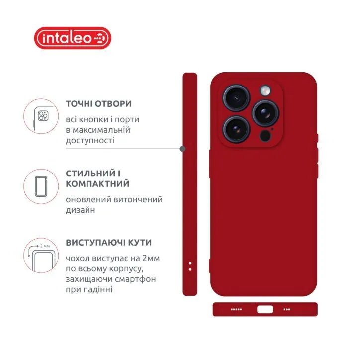 Чохол до мобільного телефона Intaleo SoftShell Apple iPhone 16 Pro Red (1283126609299) зображення 4