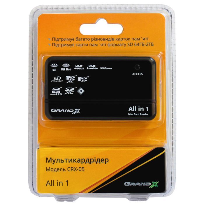 Считыватель флеш-карт Grand-X CRX05Black изображение 7
