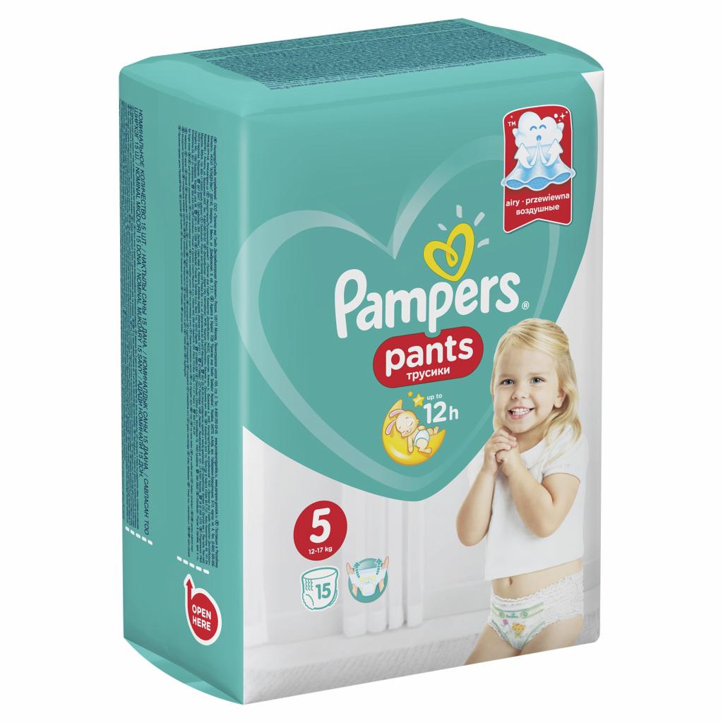 Підгузки Pampers трусики Pants Junior Розмір 5 (12-17 кг), 15 шт (4015400727026) зображення 2
